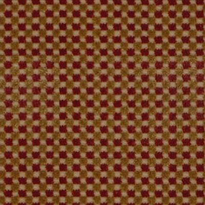 Red/Gold Fenwick Check Velvet Fabric
