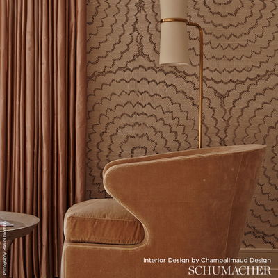 Golden Plum Feather Bloom Sisal Wallpaper