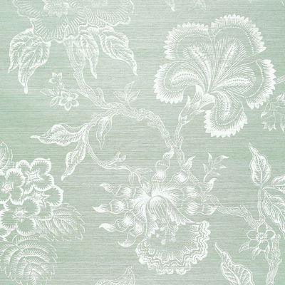 Seaglass & Chalk Hothouse Flowers Sisal Wallpaper