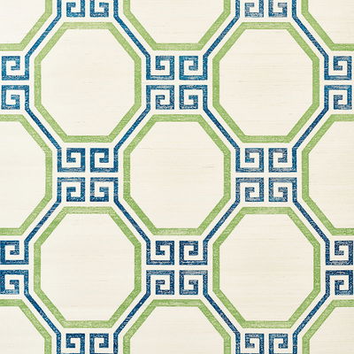 Turquoise & Palm Octavia Sisal Wallpaper