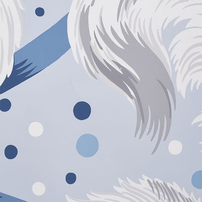 Blue Plumes Et Rubans Wallpaper