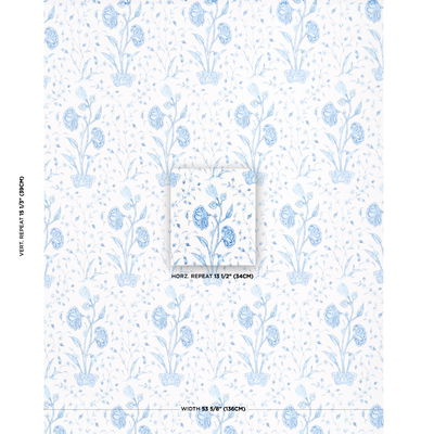 Porcelain Khilana Floral Wallpaper