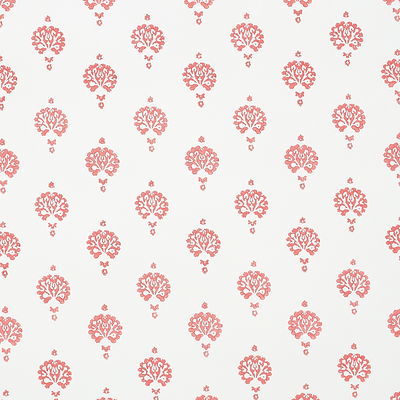 Red Dahlia Hand Blocked Print Wallpaper