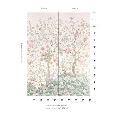 Green & Pink Amaltas Panel Set Panel
