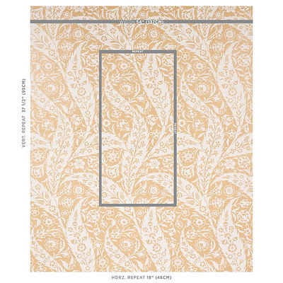 Ochre Saz Paisley Wallpaper