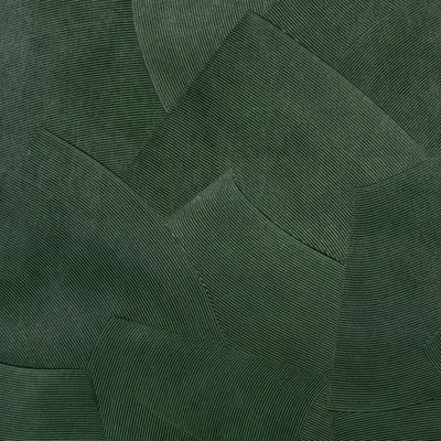 Green Leaf Hand Combed Plaster Wallpaper