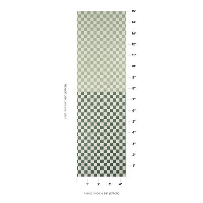 Sage & Deep Green Gambit Panel Mural