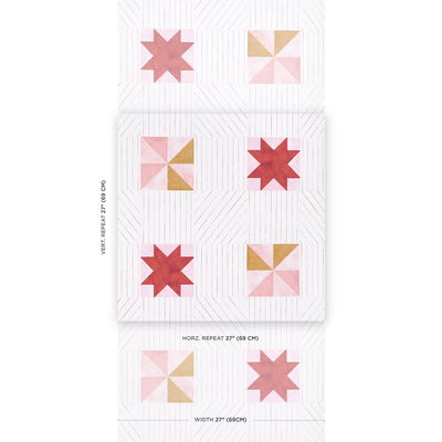 Red & Earthy Pink Alexander Wallpaper
