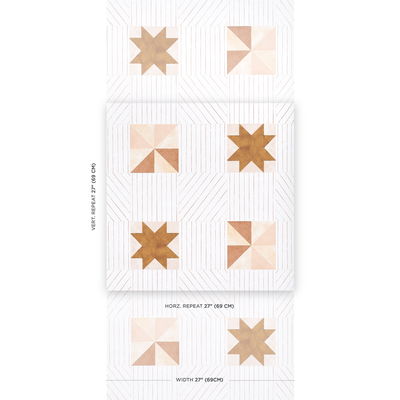 Terracotta & Warm Peach Alexander Wallpaper
