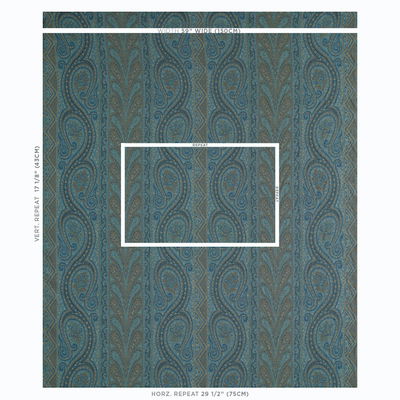Blue Chatelaine Paisley Fabric