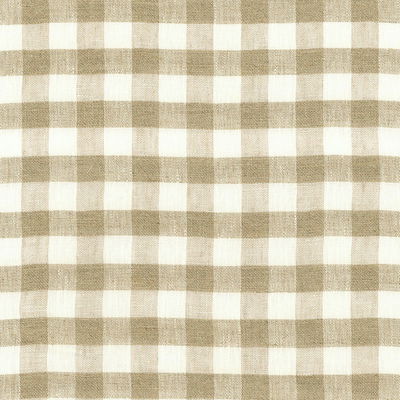 Natural Sidney Check Linen Sheer Fabric
