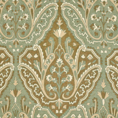 Verdigris Maharajah Crewel Embroidery Fabric