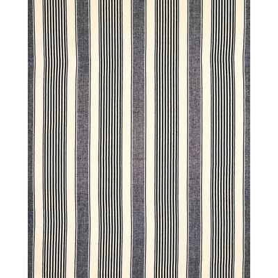 Black Summerville Linen Stripe Fabric