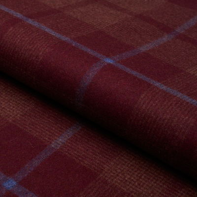 Burgundy Montana Wool Plaid Fabric
