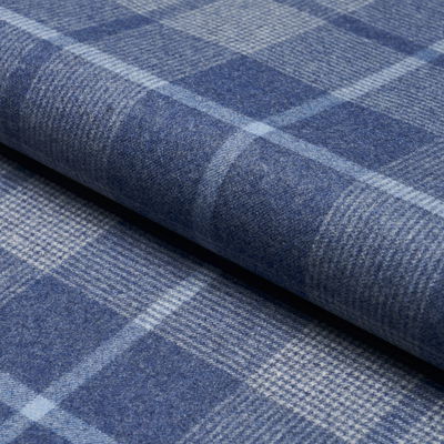 Slate Montana Wool Plaid Fabric