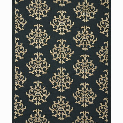 Charcoal Byron Embroidered Wool Fabric