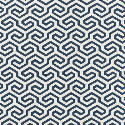 Navy Ming Fret Fabric