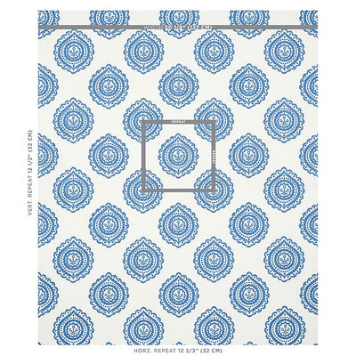 Blue Olana Linen Embroidery Fabric