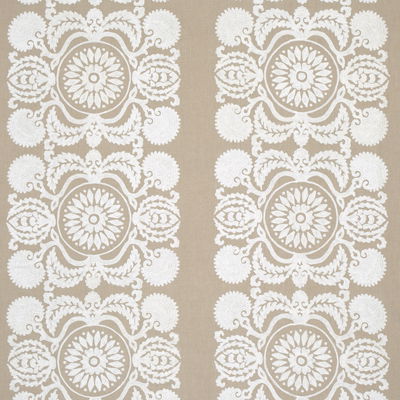 Natural Castanet Embroidery Fabric