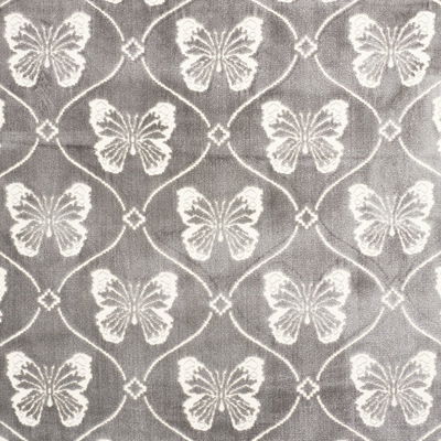Pewter Papillon Velvet Fabric