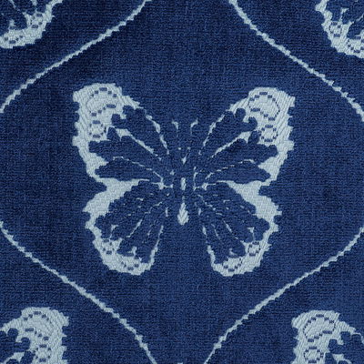 Sapphire Papillon Velvet Fabric