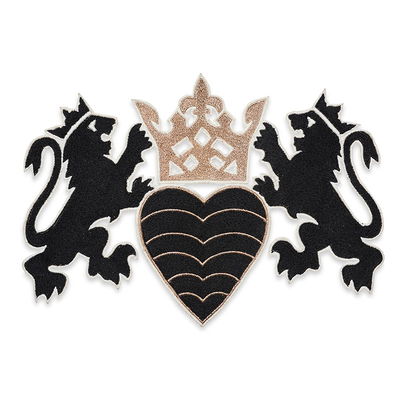 Black & Gold Lionheart Appliqué Trim