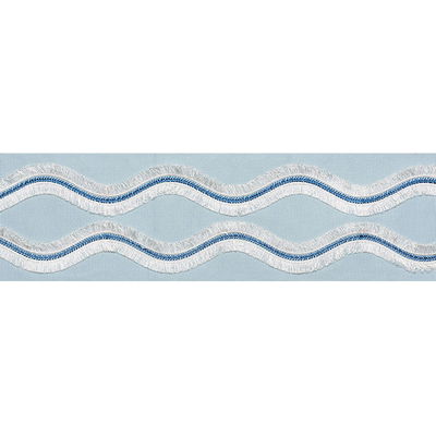 Sky Ogee Embroidered Tape Trim