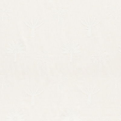 Ivory Palmetto Beach Embroidery Fabric