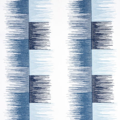 Blue Sunburst Stripe Embroidery Fabric