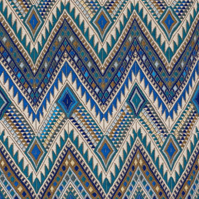 Ocean Coyolate Hand Woven Brocade Fabric