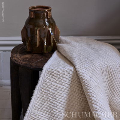 Ivory Anni Textured Wool Fabric