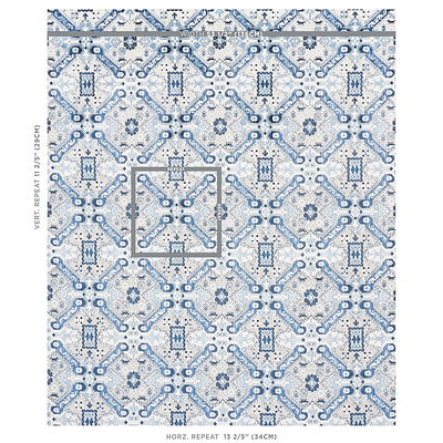 Indigo Tiraz Velvet Fabric