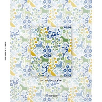 Green & Blue Lupita Embroidery Fabric