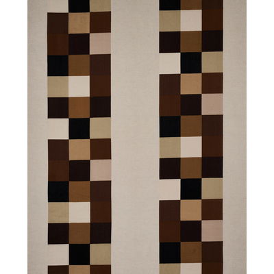 Strong Neutral Embroidered Tile Fabric
