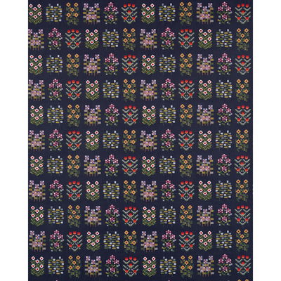 Multi On Navy Annika Floral Tapestry Fabric