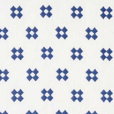 Blue On Ivory Thandie Embroidery Fabric