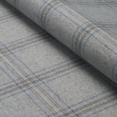 Grey Blackburn Merino Plaid Fabric