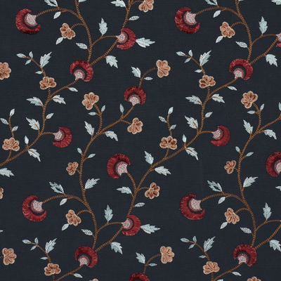 Midnight & Rouge Iyla Embroidery Fabric