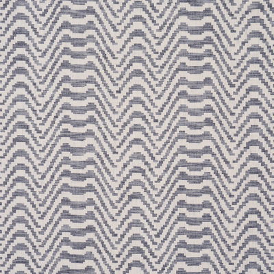 Indigo Stepped Chevron Fabric