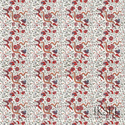 Red Indienne Fabric