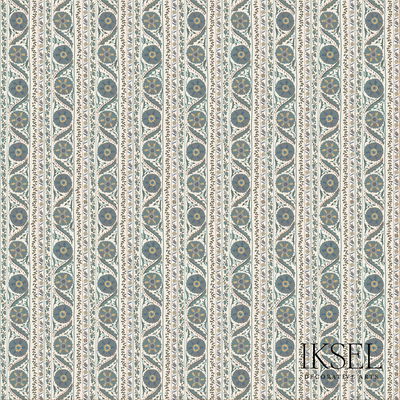 Blues Suzani Borders Fabric
