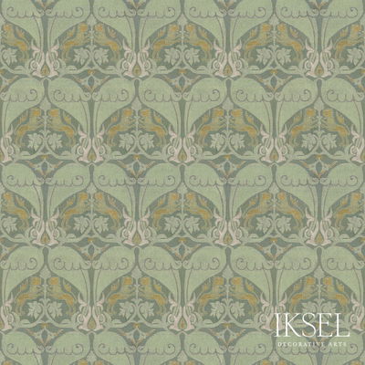 Sage Nasrid Lions Fabric