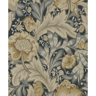 Etten Studios Acanthus Garden Midnight Blue & Beige Wallpaper
