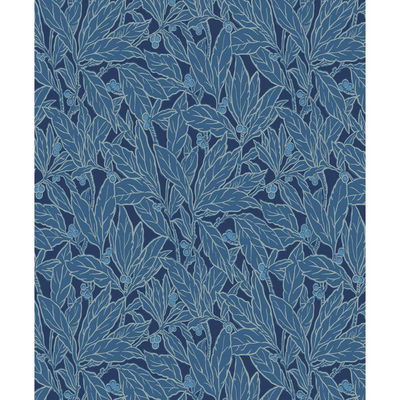 Etten Studios Leaf and Berry Marine Blue Wallpaper