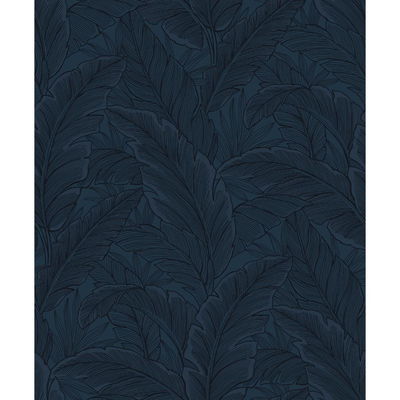 Etten Studios Gulf Tropical Leaves Navy Blue Wallpaper