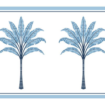 Harry & Grace Montgomery Palm Border Blue Lake Wallpaper