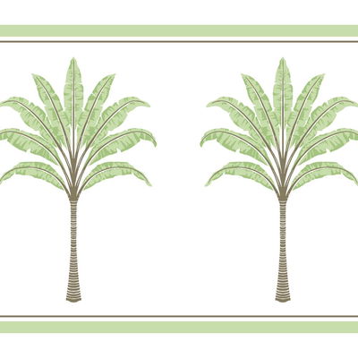 Harry & Grace Montgomery Palm Border Green Tea Wallpaper