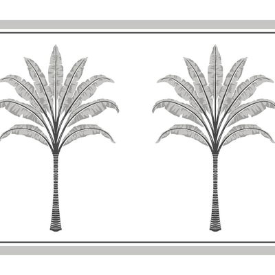 Harry & Grace Montgomery Palm Border Harbor Grey Wallpaper