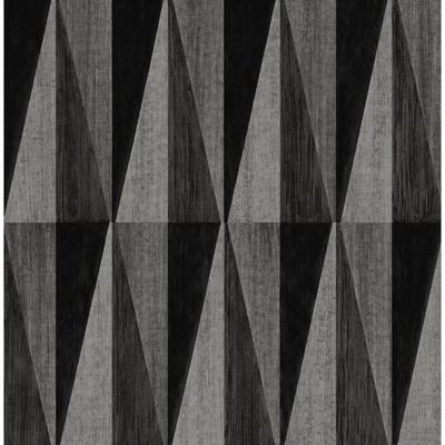 Harry & Grace Pieced Diamonds Charcoal Wallpaper