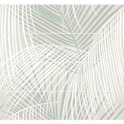 Lillian August Palm Tile Sea Salt Wallpaper